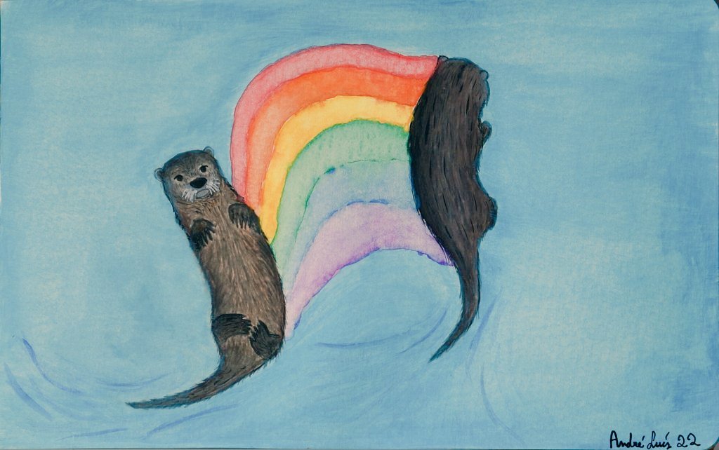 dedeluisfsd's tweet photo. Aquarela sobre papel 200 g/m². #arte #art #desenho #drawing #watercolor #aquarela #desenhocolorido #colordrawing #cor #color #lontra #otter #boanoite #goodevening #lgbt https://t.co/TUhZhCSWMj