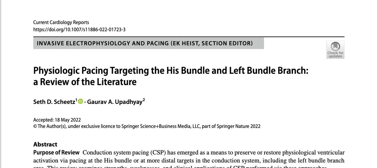 Seth Scheetz, MD (@sethscheetz) on Twitter photo A review on conduction system pacing written with guidance from <a href="/gauravaupadhyay/">Gaurav A. Upadhyay</a>. Excited to share it-- check it out here! rdcu.be/cPljp #CardioTwitter #EPeeps A review on conduction system pacing written with guidance from <a href="/gauravaupadhyay/">Gaurav A. Upadhyay</a>. Excited to share it-- check it out here! rdcu.be/cPljp #CardioTwitter #EPeeps