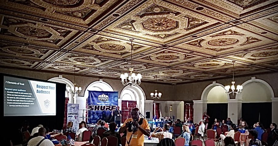 robgreenlee's tweet photo. Here are more pics from #PodStock #Podcasting Conference in Trenton, NJ yesterday (Sat). It was a well run community event that involved the city mayor and many #podcast experts that shared terrific insights into how to be successful #podcaster pic of my keynote session. @libsyn https://t.co/eEaqnobiTN