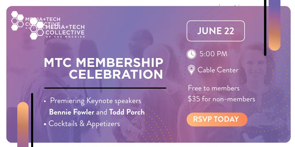 m_t_c_tweets's tweet image. Don’t forget to RSVP today for our first annual membership celebration! It will be an evening of networking, cocktails, appetizers, raffles and two exceptional keynote speakers. Free to members and $35 for non-members. 

Register here: buff.ly/3aCmeGb