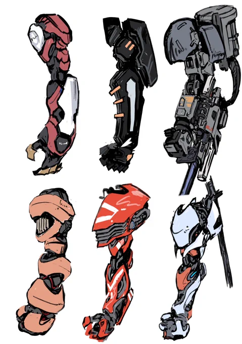 手癖でロボの腕だけ6本も描くなど 