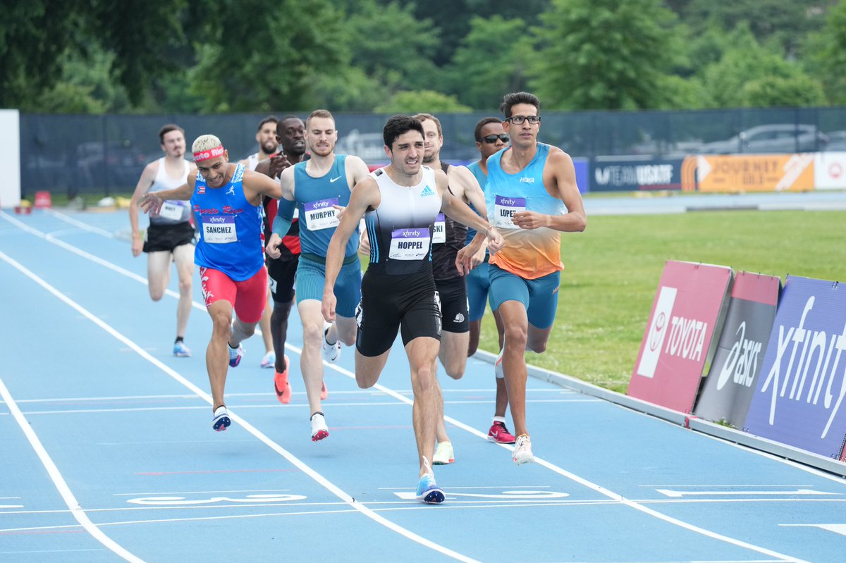 usatf's tweet photo. The city of lights = the city of speed! 💥

@BryceHoppel runs a season best 1:45.07 to win the 800m at the USATF NYC Grand Prix! 

#JourneyToGold https://t.co/cVBqIra0rp
