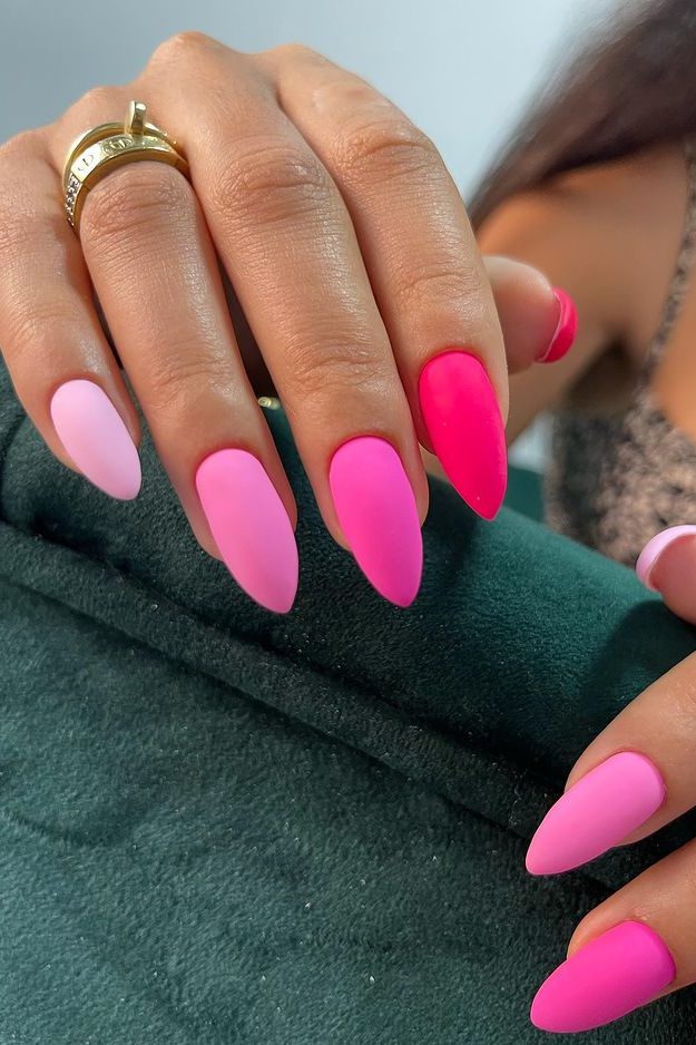 neon pink nails