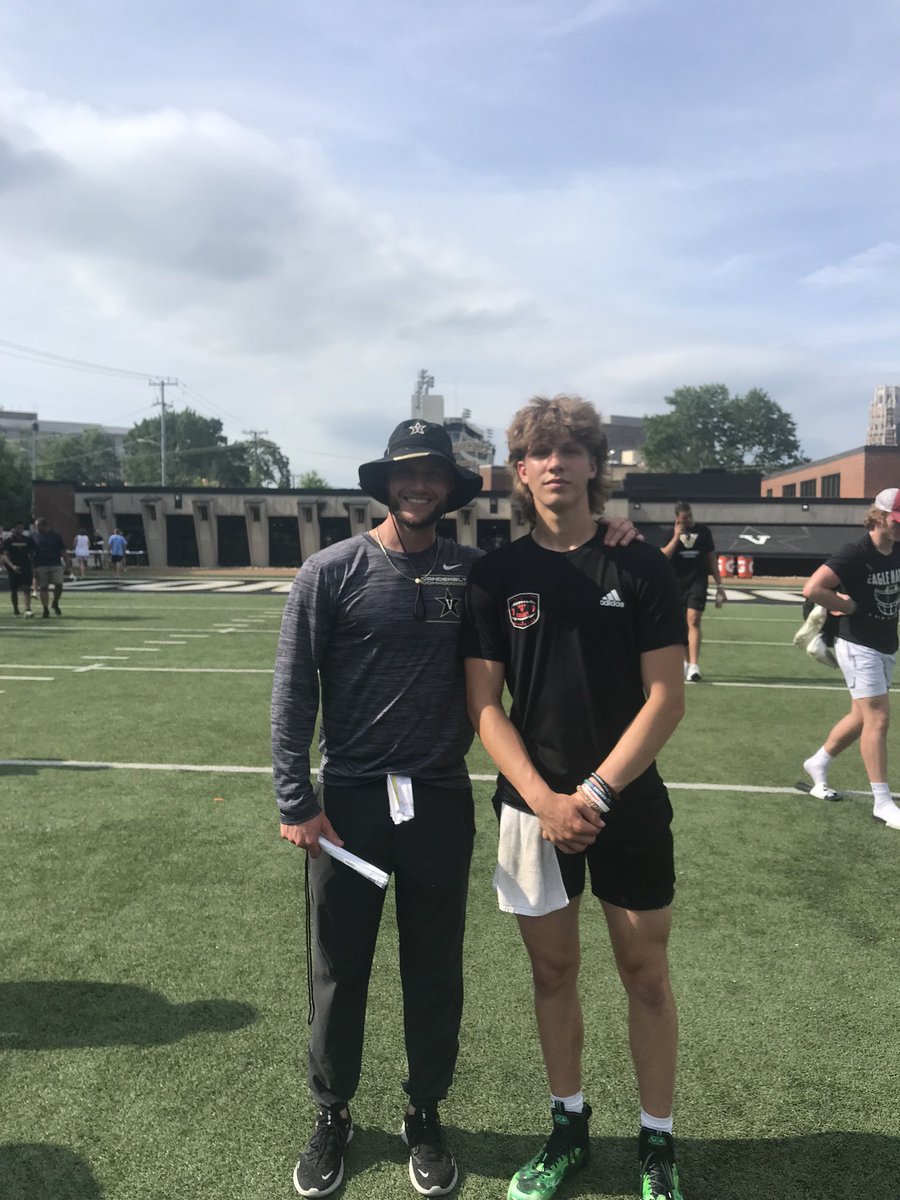 StuckeyJace's tweet photo. Had a great day camping @VandyFootball.
Really enjoyed the coaching and competition. Also really enjoyed talking to @coachjoeylynch. Looking forward to the future.

@Coach_B_Jones_ @Trenton_Kirklin @CoachOverton_ @CoachAutenrieth 
@xfactorQB @IndySelect @TCTigerFB4Life @TCTIGERS https://t.co/FUWMd0RRXp