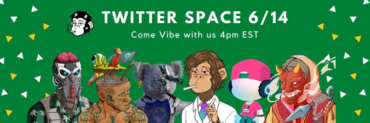 stonedapefam's tweet photo. @stonedapefam will be hosting a Twitter Spaces this Tuesday! Be sure to tune in to hear all our guests:
@SKULLBOTS 
@VandalCityCorp 
@kippoverse 
@SluggishKoalas 
@DreamersNFT_ 

Oh, did we mention giveaways? 👀
Probably puffin 💨💨

https://t.co/nzg09jpISV https://t.co/O80aChSwco