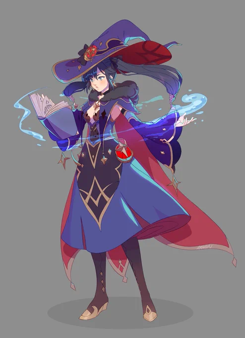 I drew Mona in more of a witchy outfit based on her original one 

Timelapse available  at my patreon! 