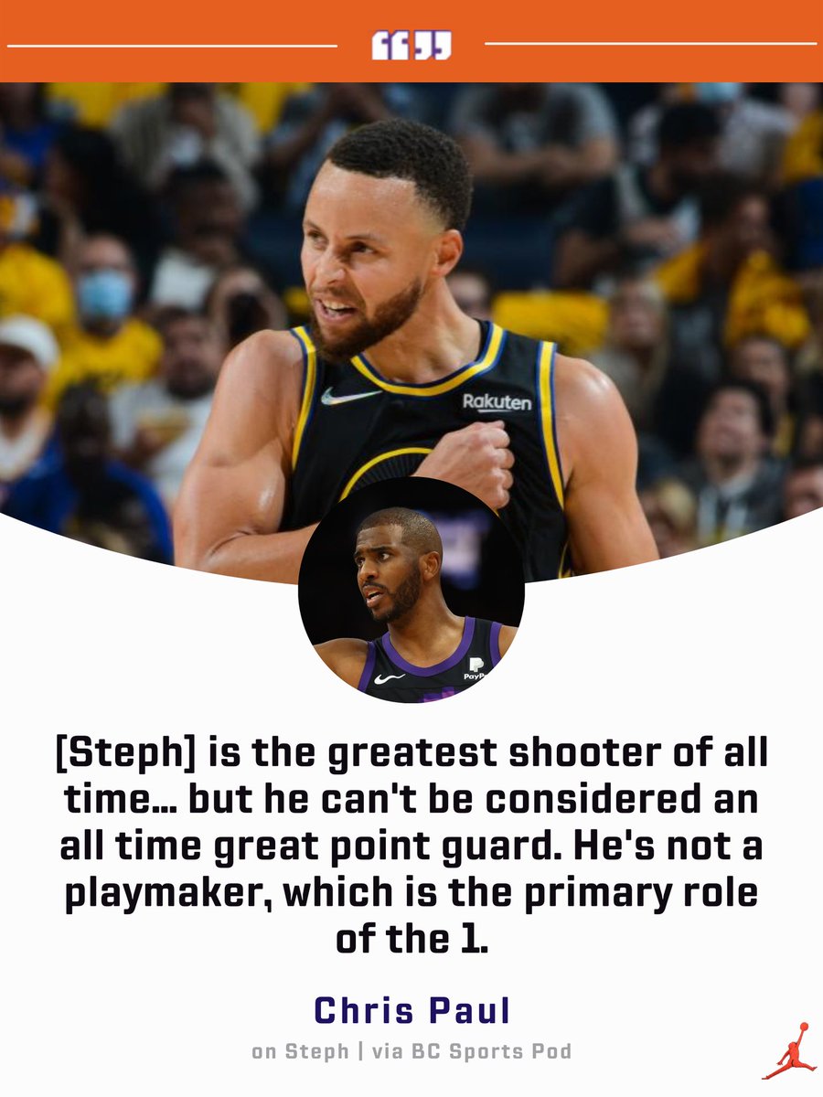 ProphetX_Hoops's tweet photo. Chris Paul says Steph isn't the greatest point guard of all time 👀 https://t.co/b9iEAepBi6