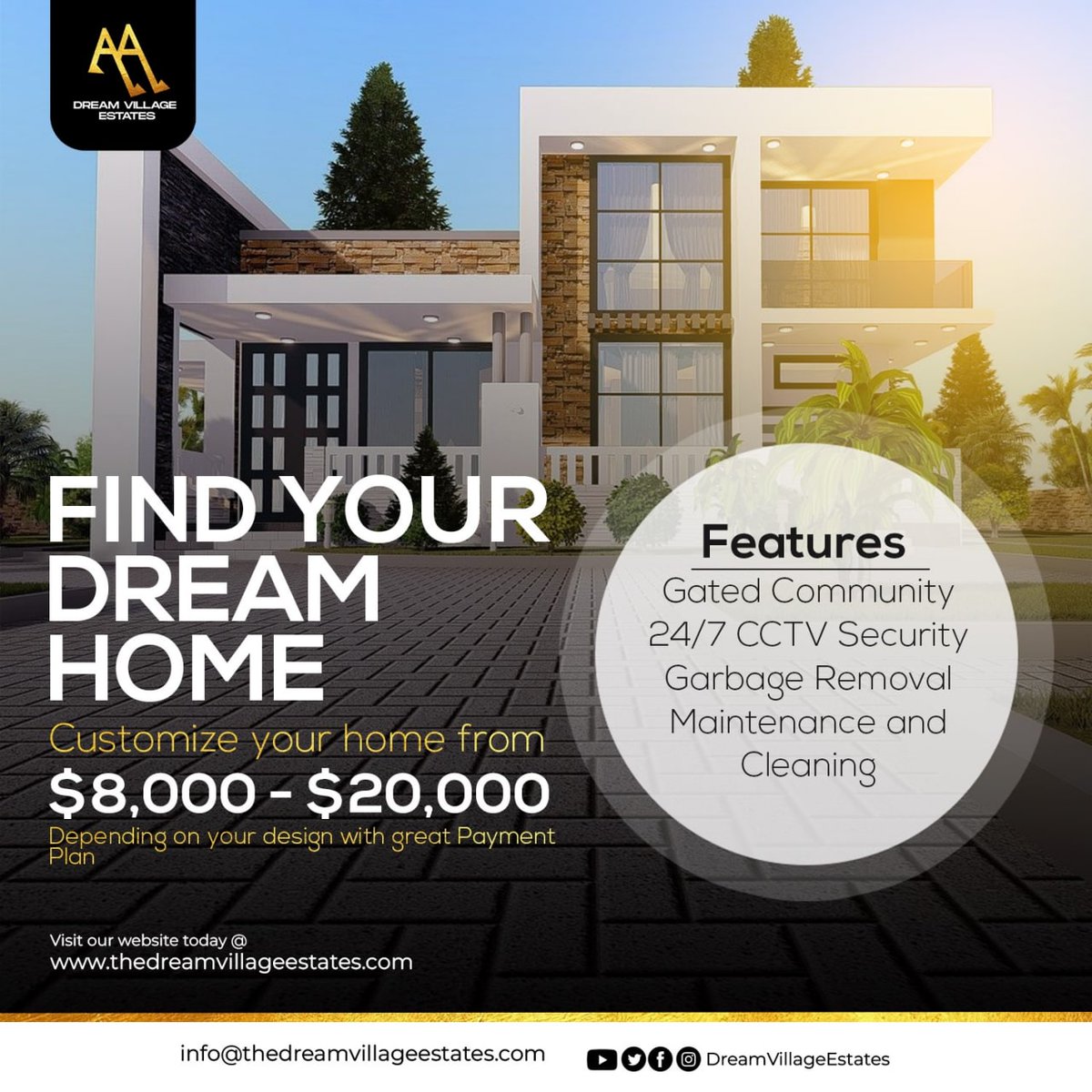 DreamVillageEST's tweet photo. Dream Village is the premier place to buy land. It's a posh neighborhood with great parks and friendly people. It's been recognized as among the top real estate agencies in the country. Contact us to schedule an appointment today! 💫 ✨
.
#DVEstates #newhomeowners https://t.co/42cdZesnur