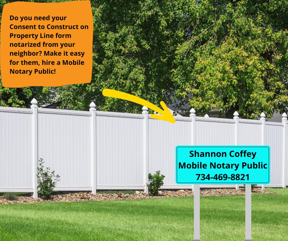 NotaryBabeShan's tweet image. Have you wanted to build a new privacy #fence, neighbors are onboard, but haven’t found the time to get their permission statement/form #notarized? I am here to help!
Call today or schedule an appointment to discuss your needs!
#westland #canton #dearbornheights #dearborn #wayne