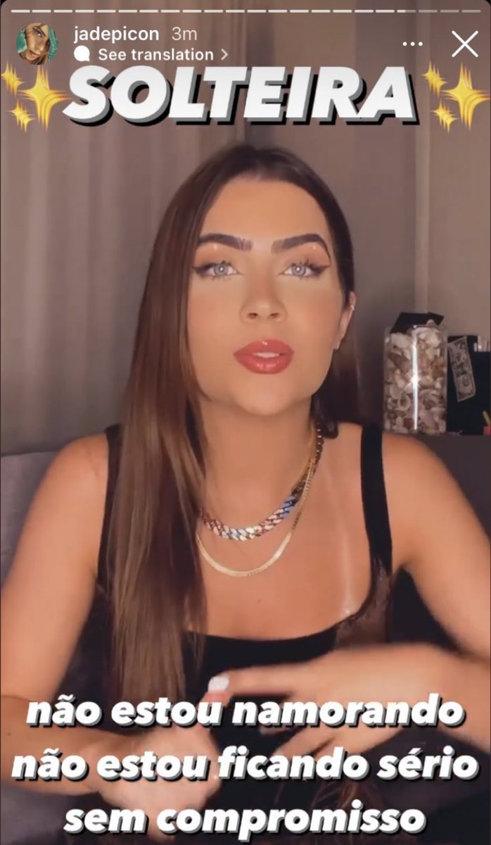 vaidesmaiar's tweet photo. Jade Picon fez um pronunciamento nos stories anunciando que está solteira, sem ficante sério e sem compromisso. A vida amorosa dela está parecida com a minha, fui rir e chorei. https://t.co/OdCdXQh2W3