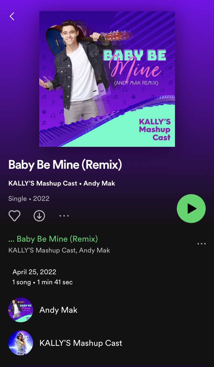 Sheerio2020's tweet photo. #Kallystas! There’s a new version of Baby be mine by Alex Hoyer. It is a remix. @kallysmashuptv https://t.co/ms7IHAmjkU