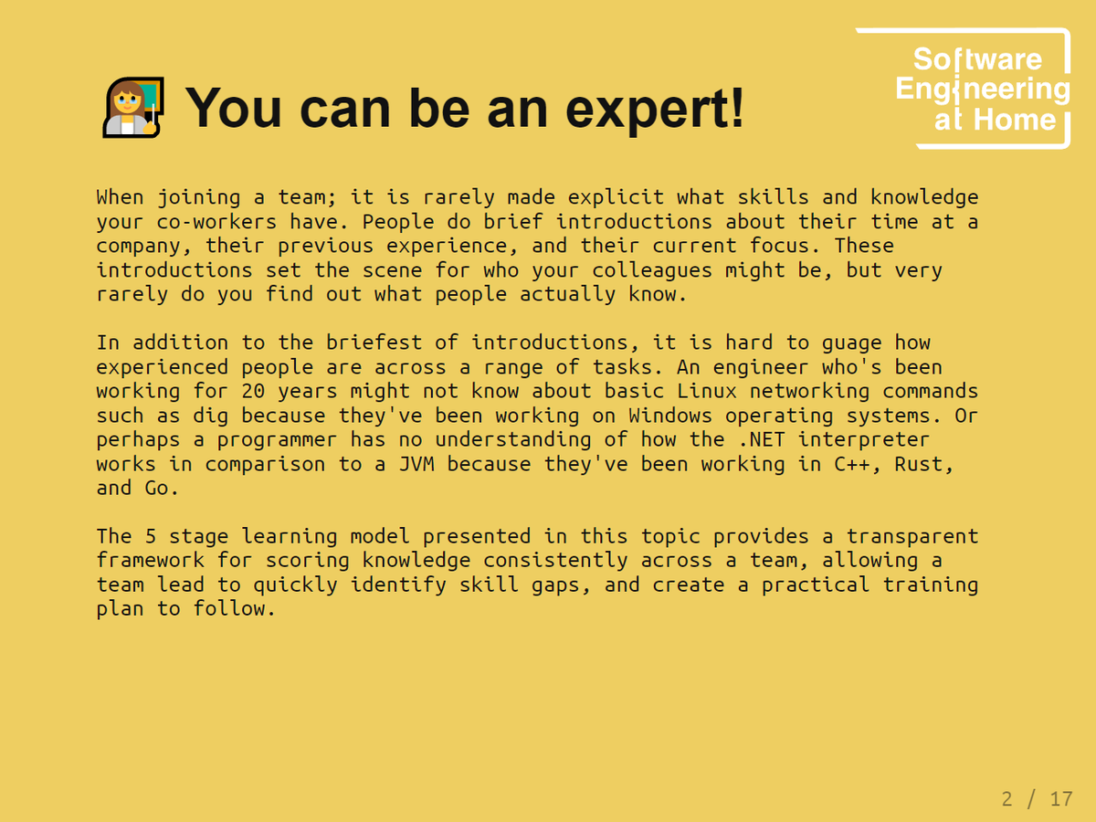 SoftwareAtHome's tweet image. Finally back to writing!
🧩🔬🏃🏋️👩🏫
The Learning by Numbers topic has been rewritten with some extra emojis and revitalised language. Check out the latest slides and give feedback! 🙏
software-engineering-at-home.github.io/content/slides…