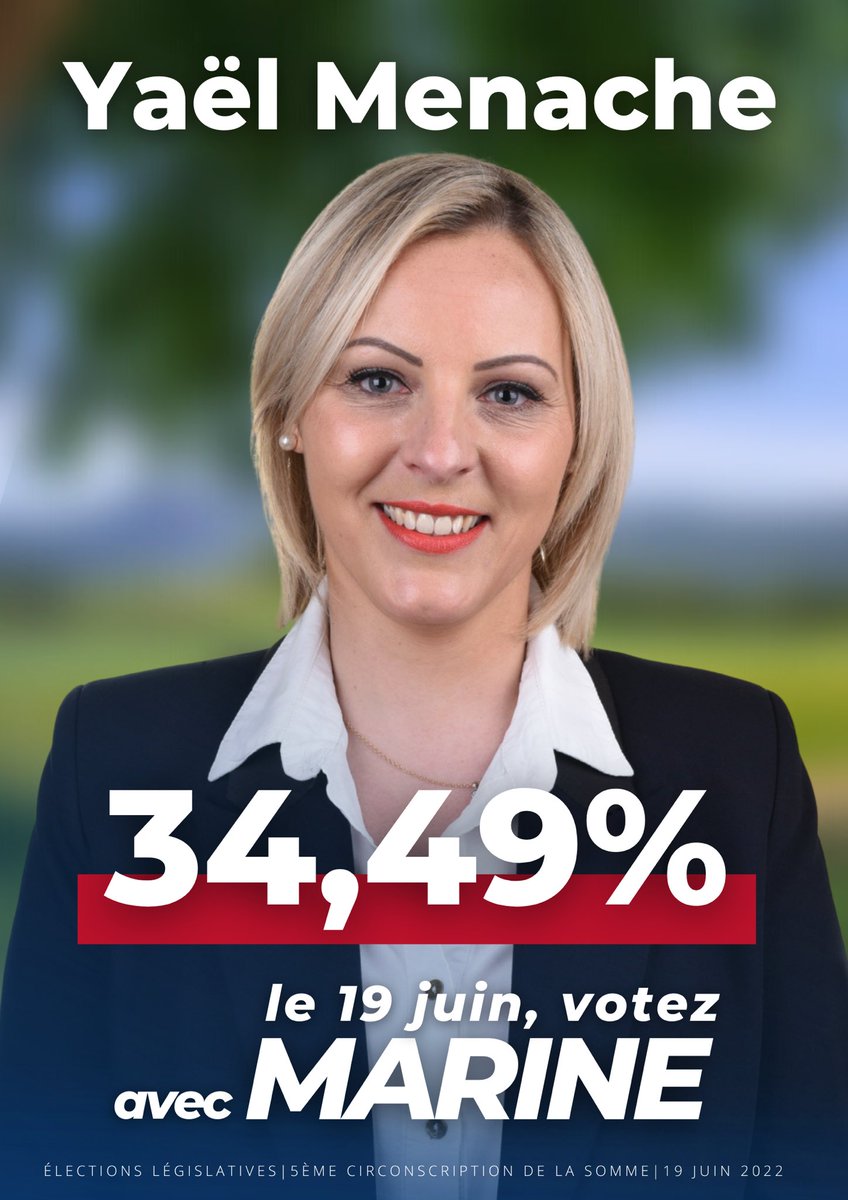 Nos candidats qualifiés pour le second tour dans la Somme pour ces #legislatives2022 !

#circo8001 Nathalie Ribeiro-Billet
#circo8003 Nicolas Lottin
#circo8004 @JphTanguy
#circo8005 @YaelMenache