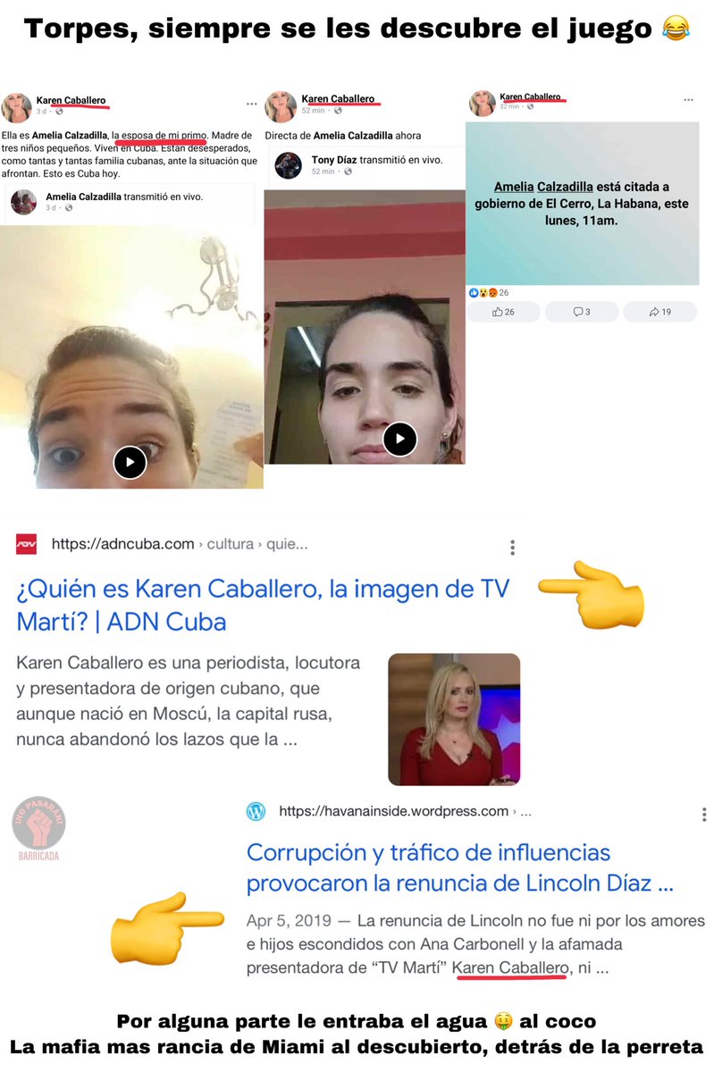 Barricade_Cuba's tweet photo. ⚠️La jugada de Amelia Calzadilla al descubierto 👀 

Títere d Miami: toda uns campaña propagandística ANTES d la famosa directa,  en manos d 2 personajes d la contrarrevolución, uno desde los mismísimos intestinos de la mafia de Miami, otro d la “nueva” mafia anticubana n España. https://t.co/rcoki4n3r9