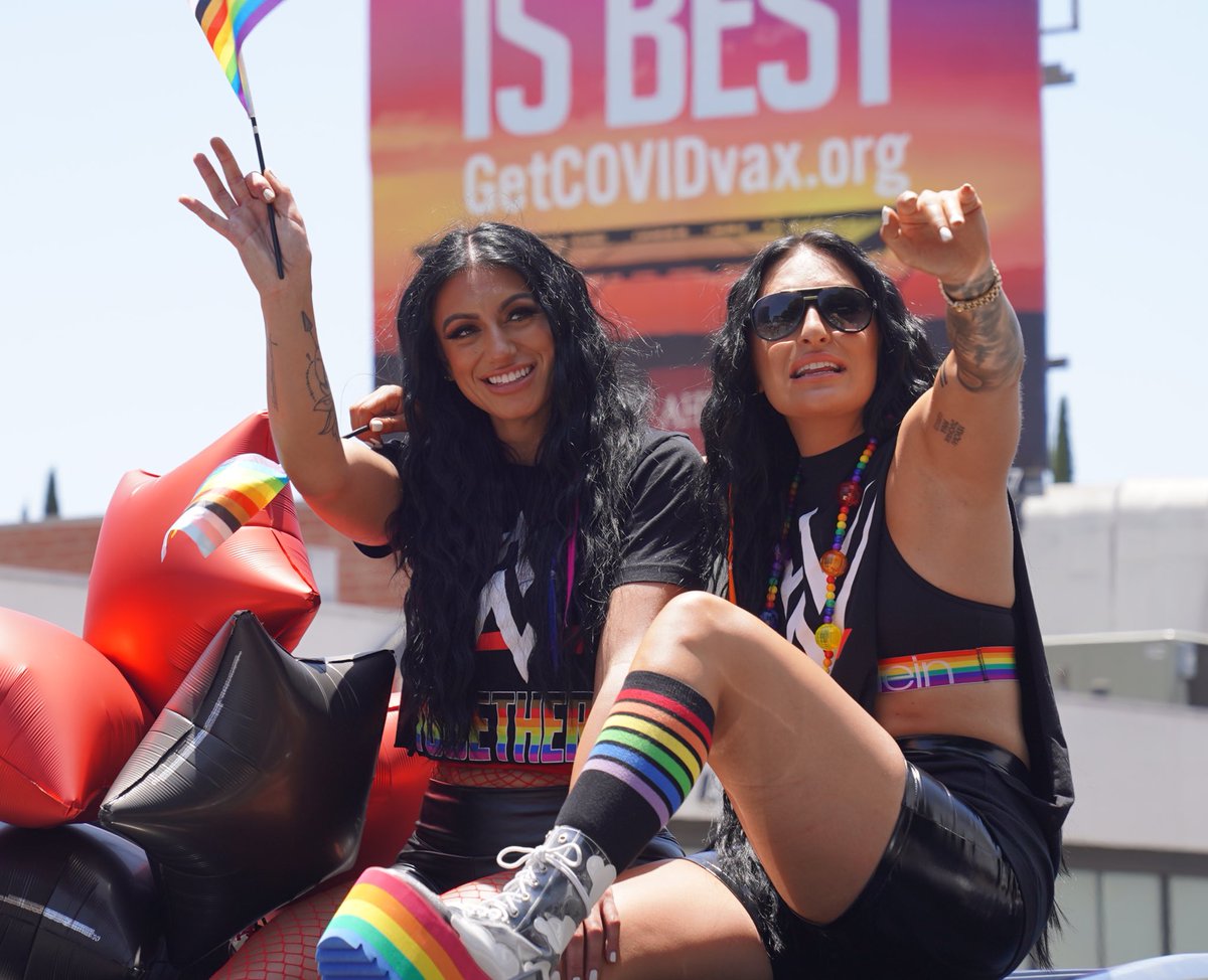 WWE's tweet photo. WWE Superstar @SonyaDevilleWWE was all smiles at the LA Pride Parade. 

#LAPride2022 https://t.co/8hGDB21W7g