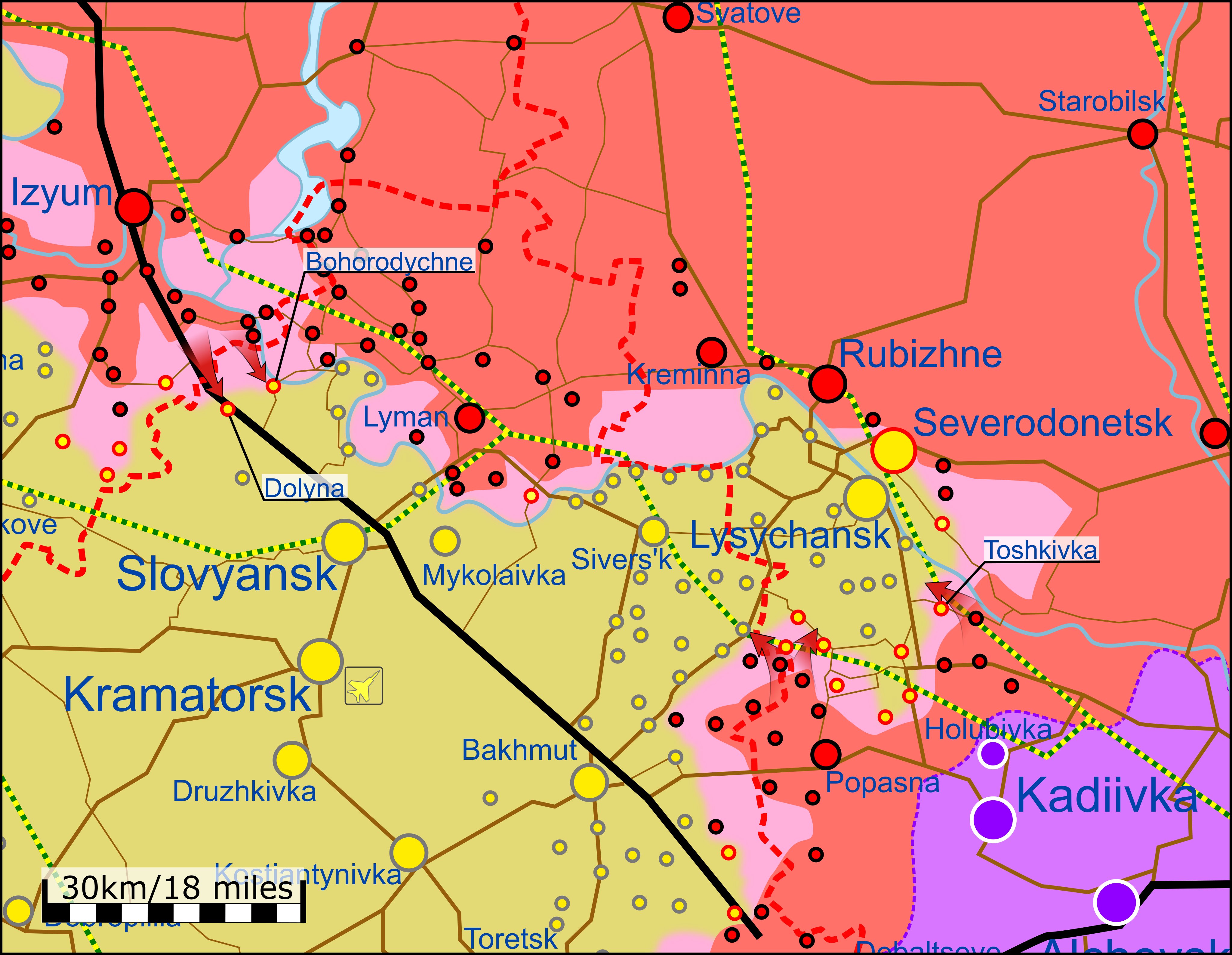 Карта боевых действий на Украине 