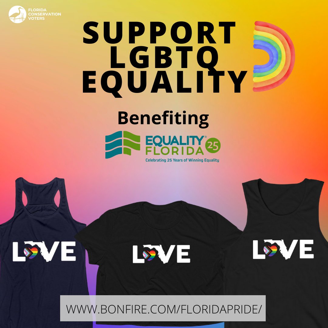 FCVoters's tweet photo. In the face of continued attacks on our LGBTQ community, we must continue to speak up and be loud! We are glad to benefit @equalityfl with this shirt. #fcvoters #equalityfl #lovewins #loveislove #floridapride #pride
https://t.co/fKvDs0gYgy https://t.co/tlewPPAtgh