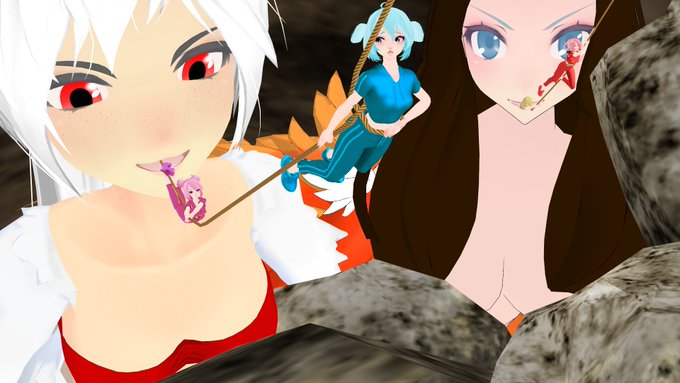 I was inspired by a classic picture from @Karbofelarya and wanted to make my own version! Some cave climbers<a class="tags" href="/tag/karbofelarya">@karbofelarya</a><a href="/tag/vore"class="tags"><span>#vore</span></a>