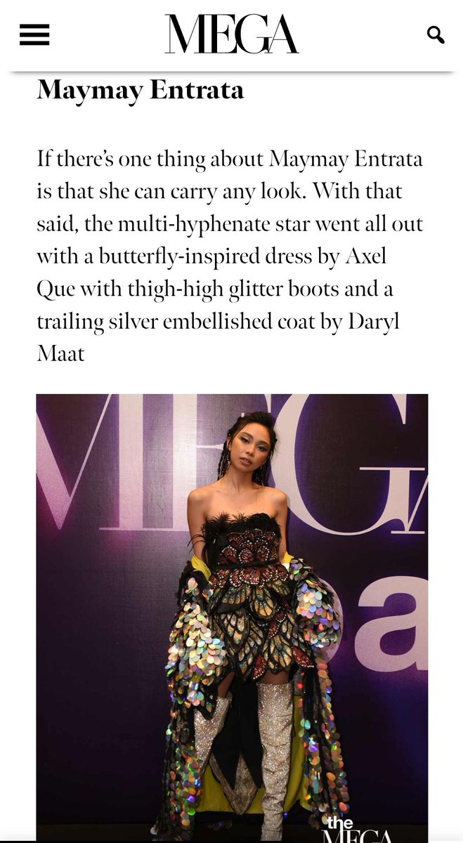 GeguillanVilma's tweet photo. Congratulations AMAKABOGERA Best Dressed #TheMEGABallMaymay
@maymayentrata07 https://t.co/amaif4gNr1