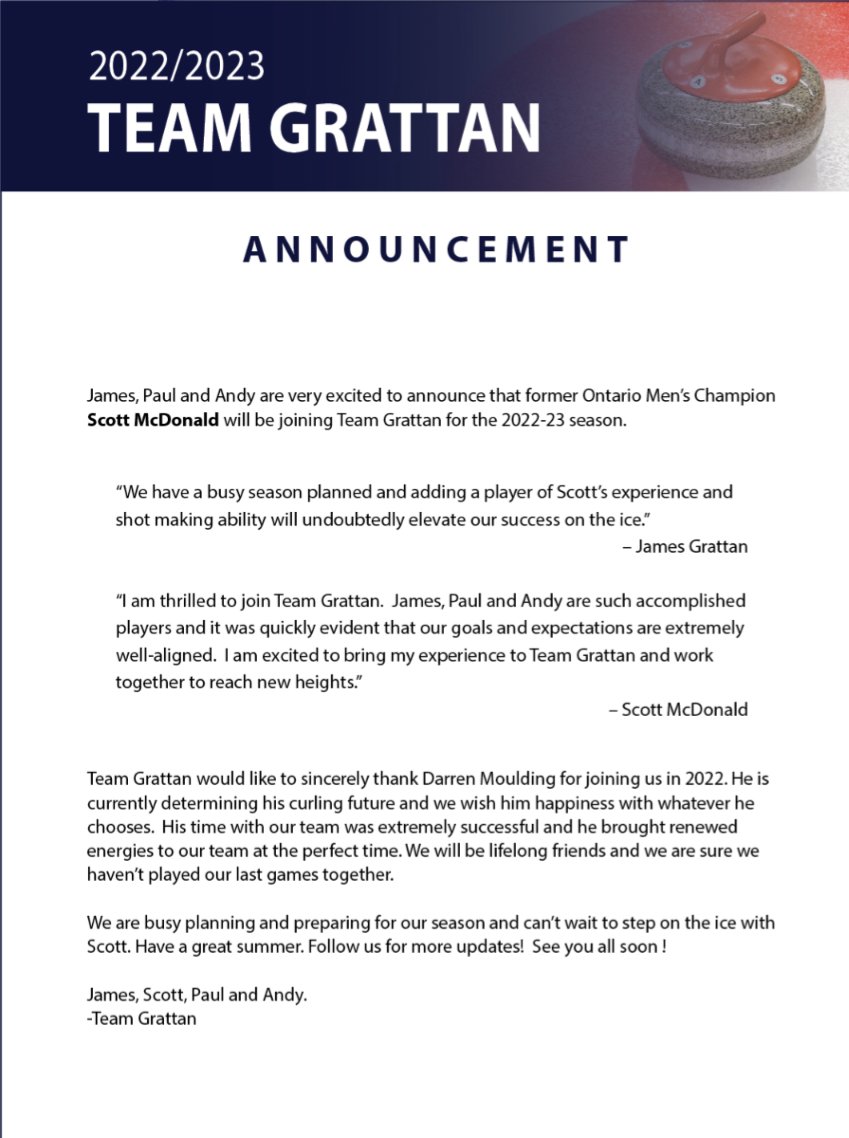 Can't wait to hit the ice with <a href="/ScottMcDonald58/">Scott McDonald</a> in 2022-2023 !  #curling <a href="/TSNCurling/">TSN Curling</a> <a href="/CurlingCanada/">Curling Canada</a>