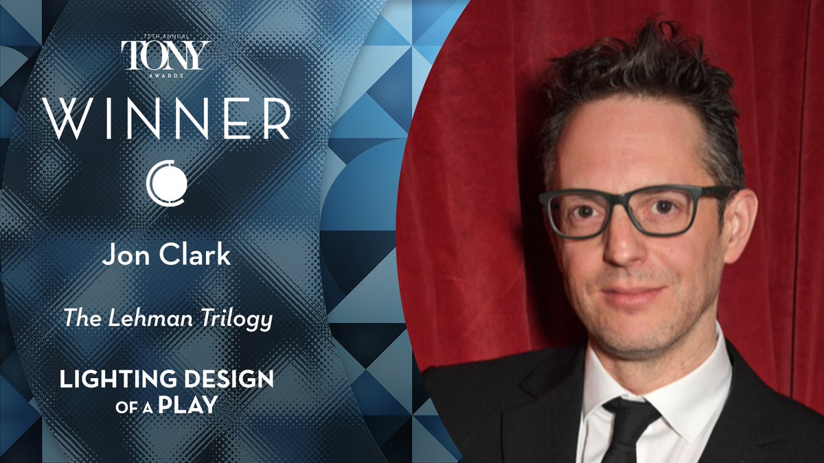 Congrats to <a href="/LehmanTrilogyUS/">The Lehman Trilogy US</a>’s Jon Clark, #TonyAwards-winner for Best Lighting Design of a Play. Bravo! #75YearsofTonys