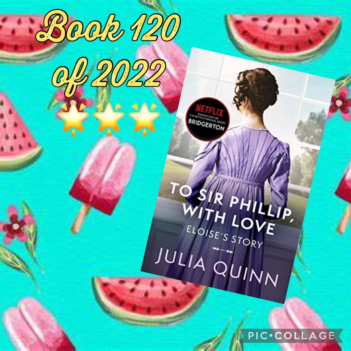 Colleen_Quinn's tweet photo. Book 120 of 2022! 🌟🌟🌟. To Sir Phillip, With Love (Bridgertons #5) by Julia Quinn. @whateverthon #shelfslayers ⚔️ https://t.co/OIIEzgkcyX