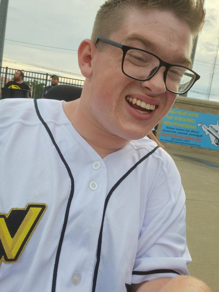 AndyLynne75's tweet photo. Regardless of the score, this is Reed’s favorite place on Earth, watching the @dirtybirdscwv!! https://t.co/INFfCj207q