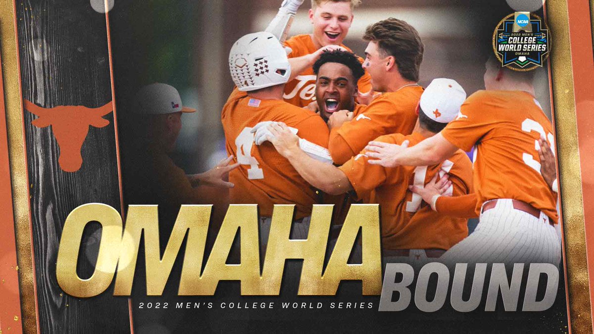 NCAABaseball's tweet photo. For the 38th time in program history, @TexasBaseball is headed to the #MCWS! https://t.co/5XMMykZ7X1