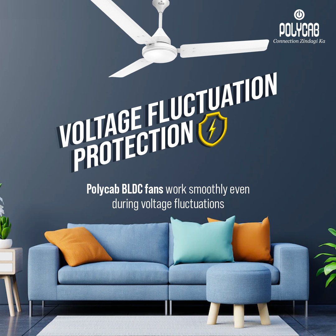 PolycabIndia's tweet photo. No matter how inconsistent the voltage is, Polycab BLDC Fan will go on efficiently. When are you bringing home the #SavingsWalaFan?

Click on the link to buy now - https://t.co/6c38xpAZy4

#Polycab #ConnectionZindagiKa #PolycabBLDCFan #EnergySavings #fans #savings #energy https://t.co/OtibVvRjtN