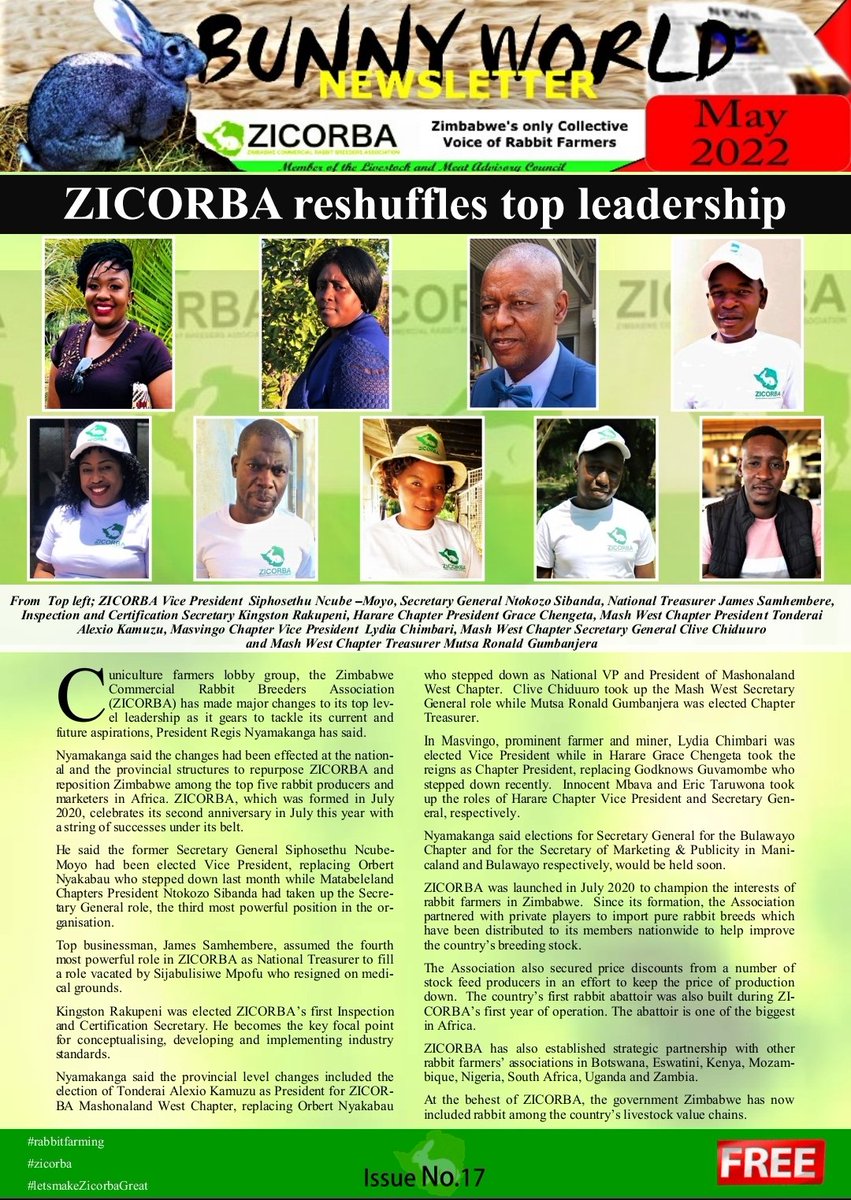 RabbitZimbabwe's tweet photo. Monday Motivational vibes:

"If your actions inspire others to dream more, learn more and become more, you are a LEARDER."  John Quincy Adams 

Click the link below to access our latest edition of Bunny World newsletter. 

https://t.co/R3VtvwltOU

#zicorba  #letsmakezicorbagreat https://t.co/K04XqBec4H