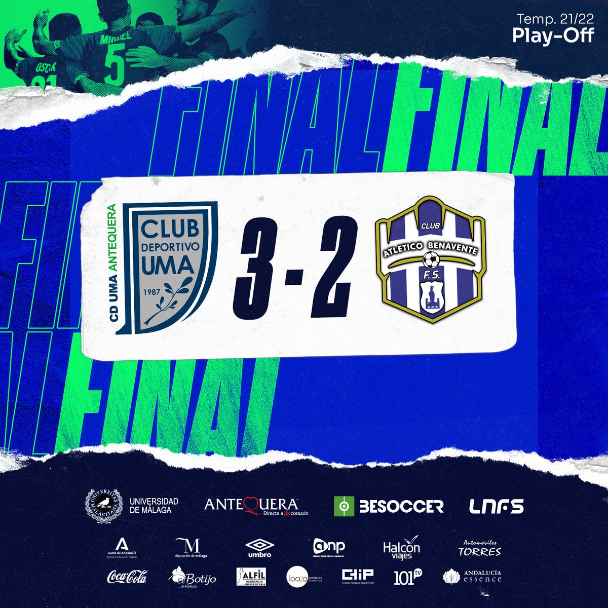 Enhorabuena a la @UMAAntequera por el ascenso a Primera División Nacional de Futsal !! Temporada inigualable e historia la que han hecho los universitarios !!!