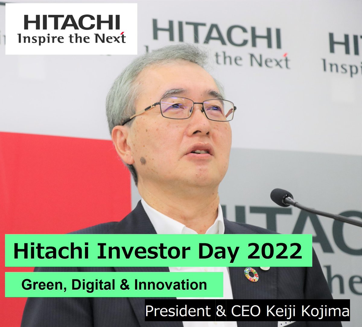 Hitachi's tweet photo. Learn about Hitachi’s growth strategy explained from top management at today's "Hitachi Investor Day 2022". The video and presentation materials are available here:https://t.co/GZTBeQj9Vf https://t.co/wIj3bg7WN7