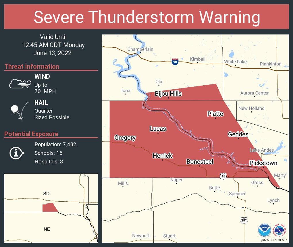 NWS Sioux Falls on Twitter "Severe Thunderstorm Warning continues for