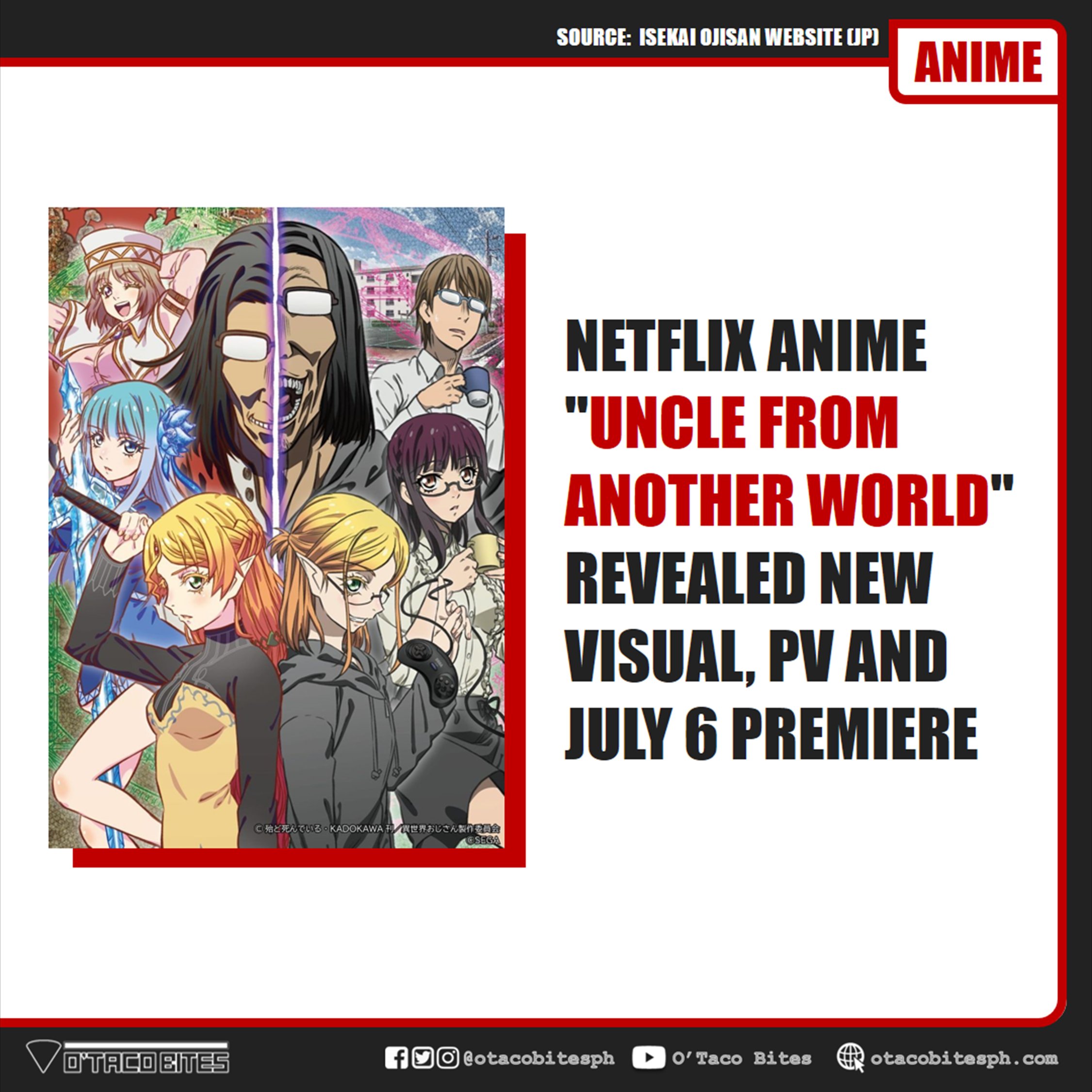 O'Taco Bites on X: Netflix Original Anime Uncle from Another World has  revealed a new key visual, preview and July 6 debut in Japan. The said  series will stream worldwide on Netflix.