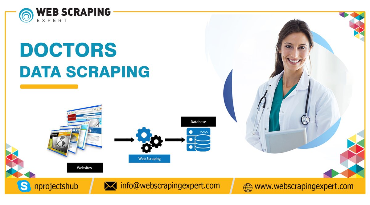 webscrapingexpe's tweet image. Doctors Contact List Scraping

Our doctor contact list scraping services enables you to scrape chiropractor, surgeon, psychologist, dentist, nurse, doctor, vet, doctors list from your target website or a medical directory...

#doctorsdatascraping

Visit: WebScrapingExpert.com