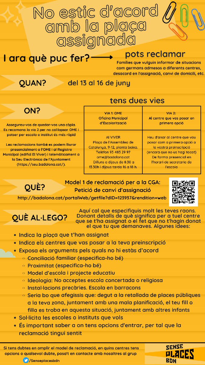 Famílies sense plaça a Badalona tweet media