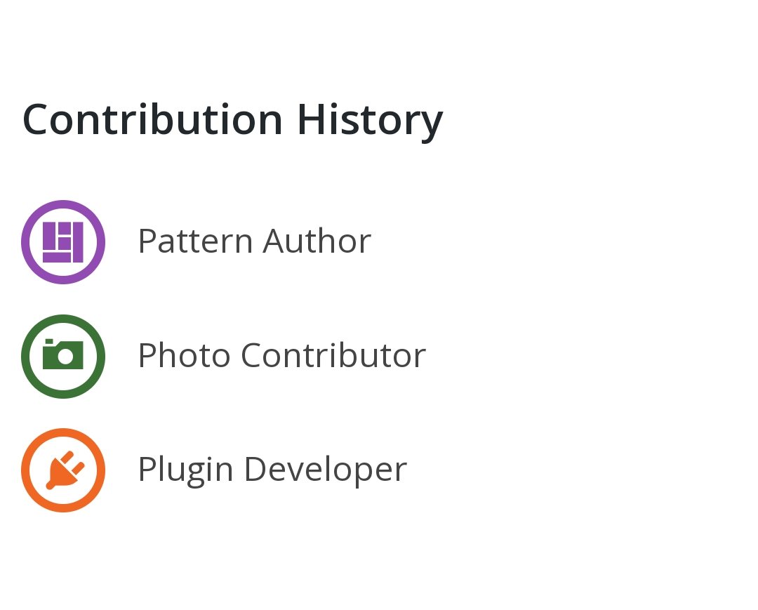 I have earned the badge of WordPress 'Pattern Author'. 😇 InShaAllah I'll add more contribution badges in near future.
profiles.wordpress.org/faisalahammad/

#wordpresscontribution #opensourcecommunity #WordPress #wordpressPattern #patternAuthor #patternContributor