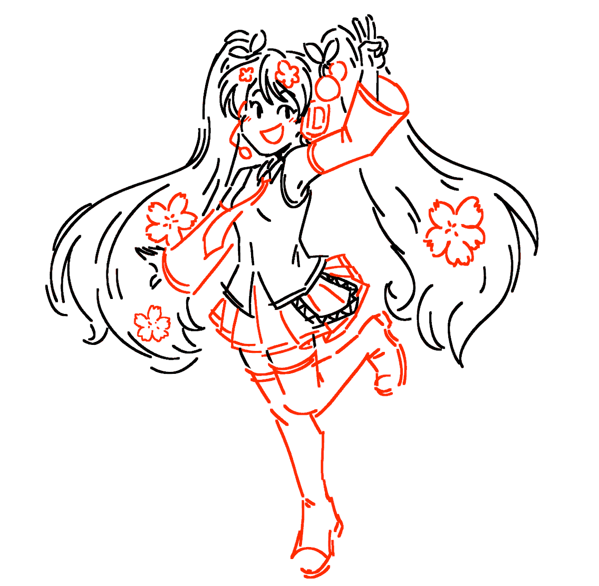 初音ミク 「sakura miku 🌸🍒 」|Marie Lum 林のイラスト