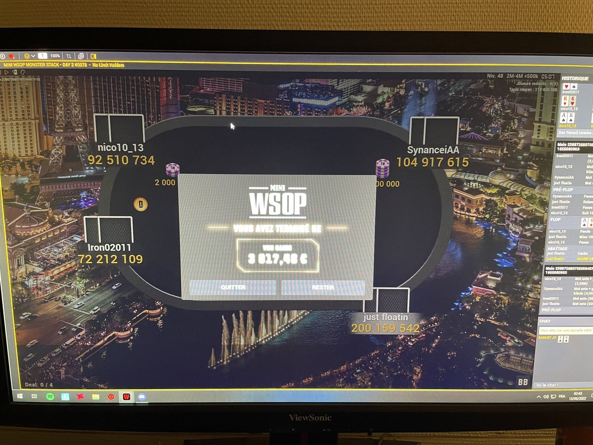 yoWelsss's tweet photo. Trooop content je fais 5eme du mini wsop sur Winamax pour 3k ! 🎉😁 https://t.co/Lw60WV3SxG