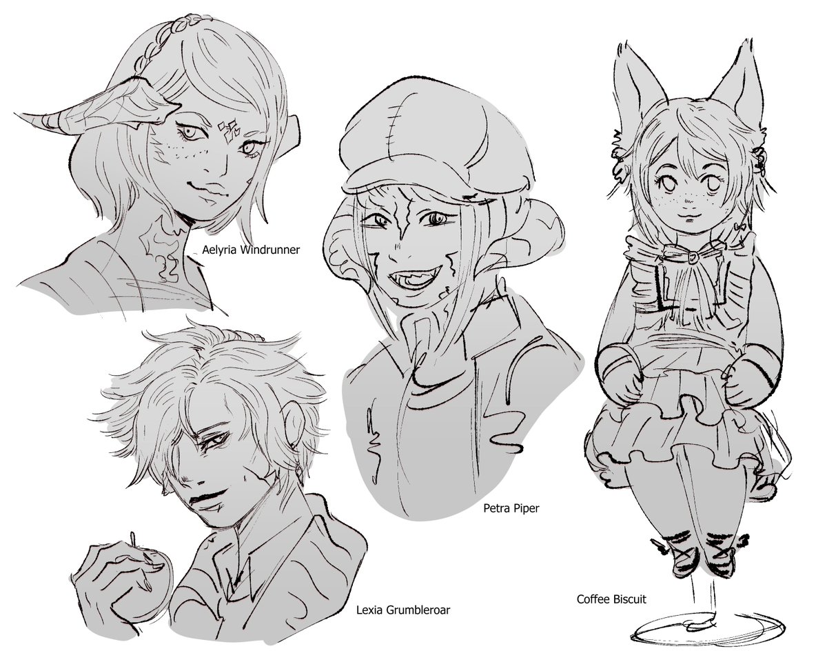 First art party sketches :^) Thank you to everyone who came and visited our FC!!! There were so many pretty WOL's!

#aetherartparty #ffxiv #GOLDartparty 