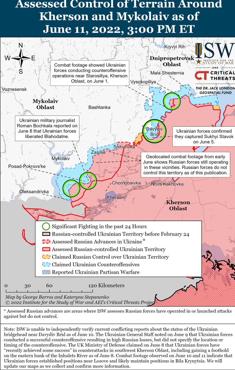 socialismoolib1's tweet photo. πΊπ¦#UKRAINE #UKRAINEWAR
#News
π« 06/11/2022 ISW Day 108
Genocidal #Putin communist #Russia
Effort to cut #T1303 #Hirske-#Lysyschansk #highway
Failed assaults #T1302 #Bakhmut-#Lysychank highway
Assault SW-SE #Izyum to #Slovyansk
Ukrainian counteroffensives NW #Kherson City https://t.co/s2d891egWo