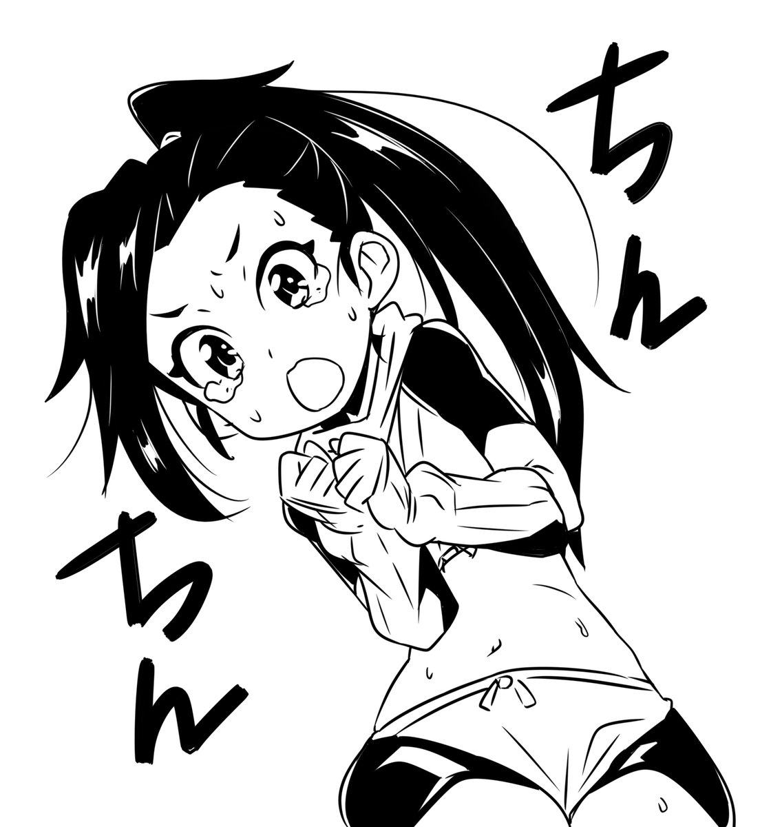 ちょっと落書き 蛇をみたツバキちゃん 