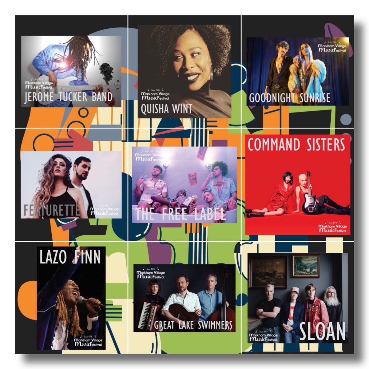 mvmfestival's tweet photo. #mvmf2022 #markhammusic #markhamvillagemusicfestival
.
Featured artists performing this year #sloan #greatlakeswimmers #lazofinn #commandsisters #thefreelabel #featurette #goodnightsunrise #quishawint #jerometuckerband
.
https://t.co/Se6YGY0bIF https://t.co/qvkb8syZy1
