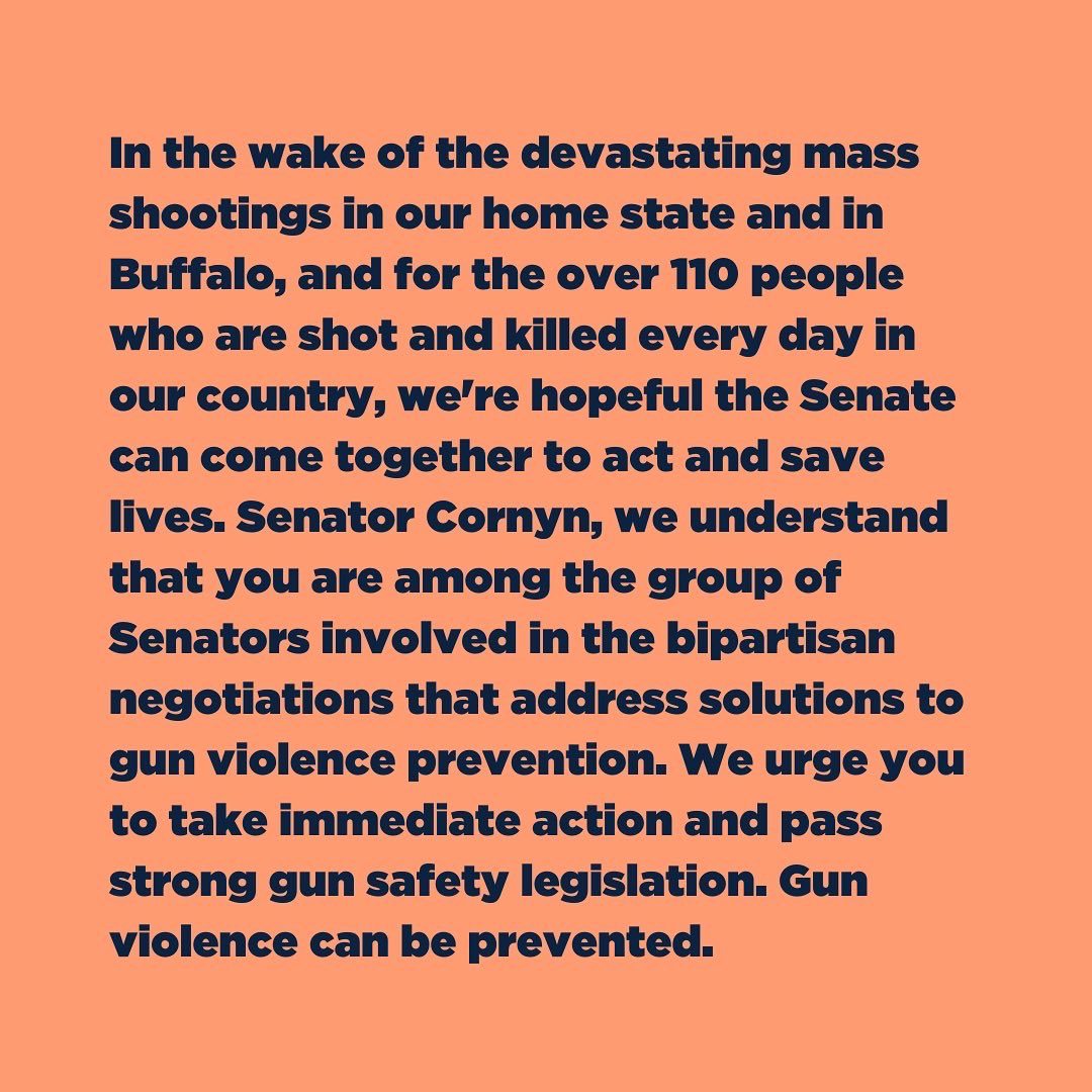 TheWNBPA's tweet photo. 🧵 We are proud to share the open letter from our members on the @DallasWings to Senator @JohnCornyn &amp; his colleagues last week.

Our members know the importance of using their platform &amp; the power of their collective voices. #WearOrange #GunSafetyLegislationNOW #TeamWWearsOrange https://t.co/uewK6JUXCH