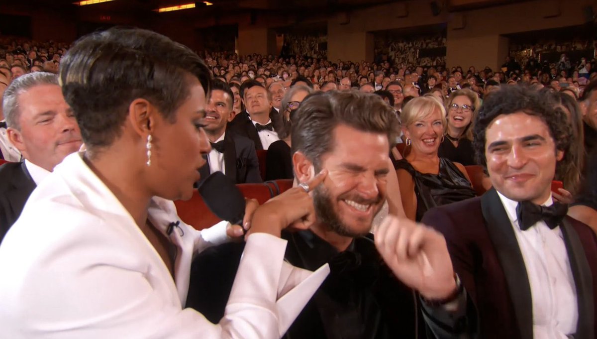 Anna232ilf's tweet photo. I relate to Ariana Debose because I, too, would come up with a song just for an excuse to sit on Andrew Garfield’s lap and poke his face. #TonyAwards https://t.co/gq310tZ5Te