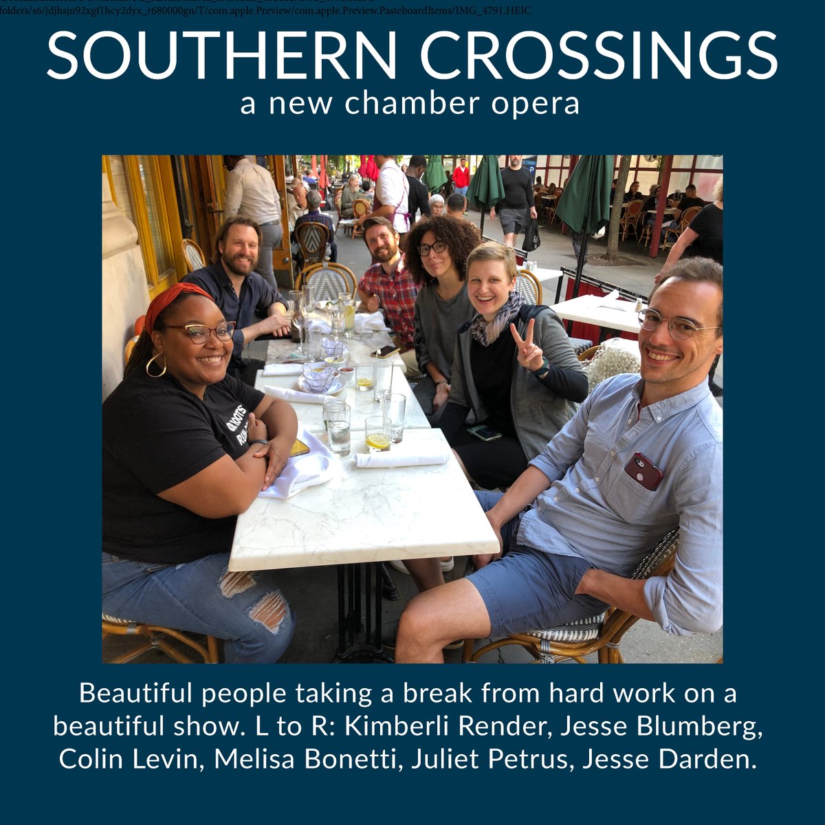 SouthernXOpera's tweet photo. We're anticipating an amazing week of final rehearsals. And in the meantime, rest. When principals and covers love each other, you know you have a good show! @crystaldirects @barnardalumnae @BarnardCollege @AOPopera @OPERAAmerica #newopera #opera #stage https://t.co/uyai9HIdiS