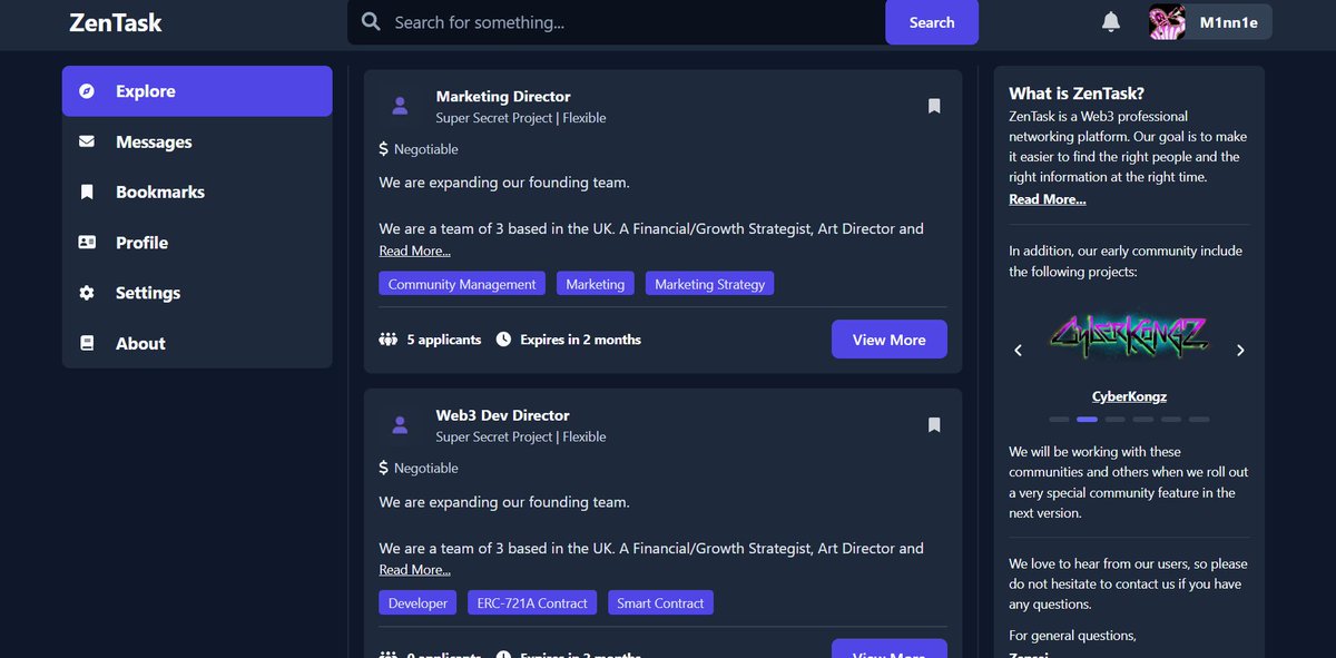 W E B 3  E M P L O Y M E N T 

> Looking for work because of the current market?

> Builders are hiring behind the scenes.

zentask.xyz