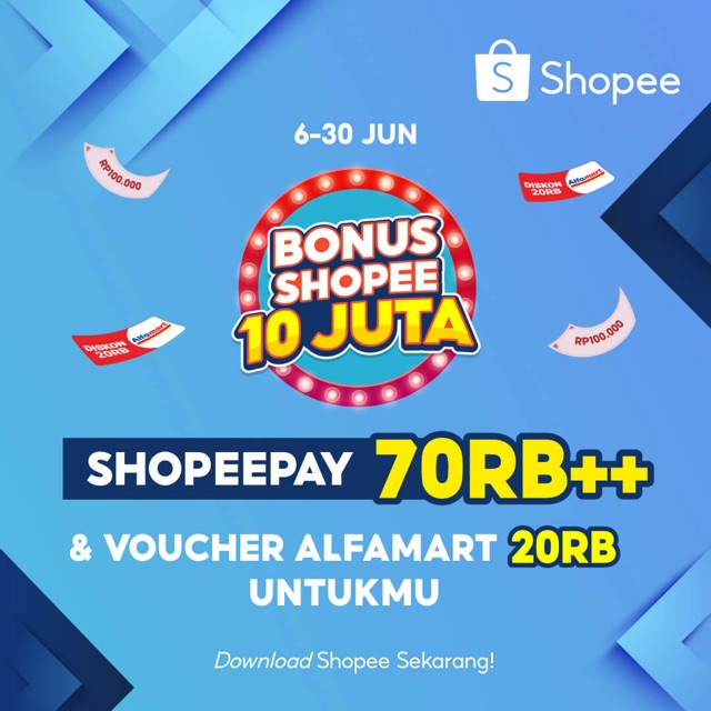 Hai! Ada bonus 20RB dan Voucher Alfamart 20RB untukmu yang langsung bisa ditarik, nih! Yuk, download Shopee dulu dengan klik link ini: #Bonu shp.ee/92hwa7ddugr