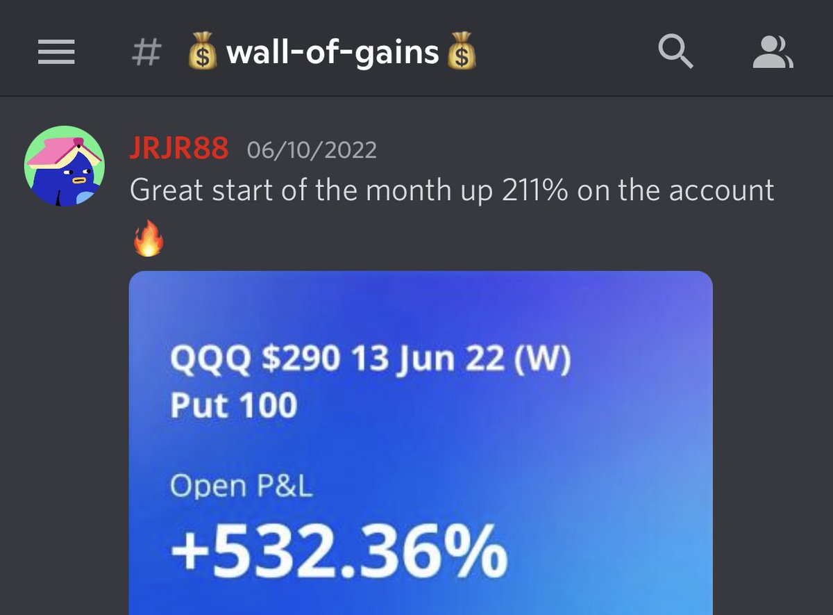 Andrew_Trades_'s tweet photo. One of my discord members killing it in the group following the plays👏🏽🔥💰📈 Account is up 211% just this month🙏🏽 $SPY $QQQ $IWM https://t.co/zT6BMyftXn