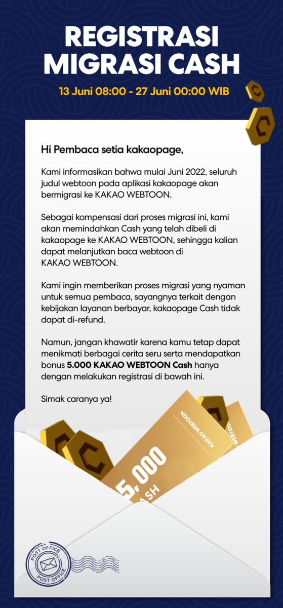 MedeaBelliard's tweet image. WAH KEINGINAN KALIAN TERCAPAI! 

JANGAN LUPA MIGRASI CASH-MU DARI KAKAOPAGE KE KAKAO WEBTOON INDONESIA!